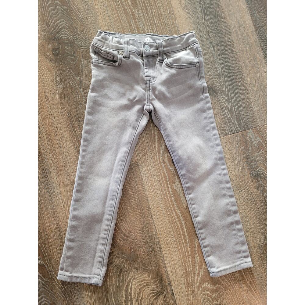 7 For All Mankind Boys Gray Skinny Jeans size 4 Adjustable Waist #8